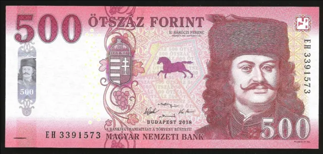 🇭🇺 Hungary, 500 Forint, 2018 (2019), P-New, redesigned UNC ***
