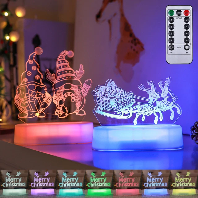 3D LED illusion Night Light Table Desk Lamps Merry Christmas Boys Kids Xmas Gift