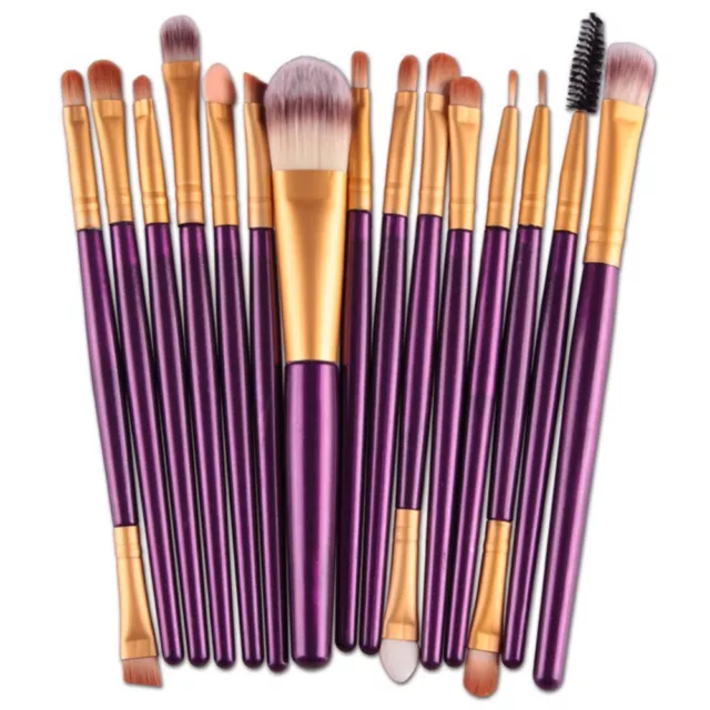 Set Da Pennelli Trucco Professionali 15 Pezzi Tinta Blush Cipria