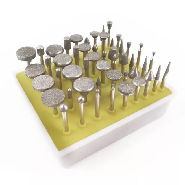 50pc Diamond Burr Bit Set for  Rotary Tool (Multiple Grit Sizes)