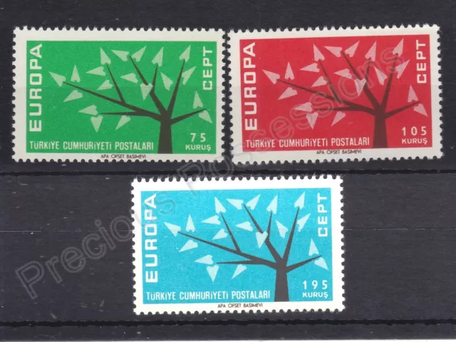 Europa Mnh Stamp Set 1962 Turkey Trees Sg