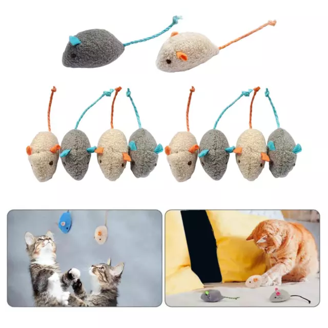 10 pièces souris chat cataire jouet à mâcher jouets en peluche pour chat,