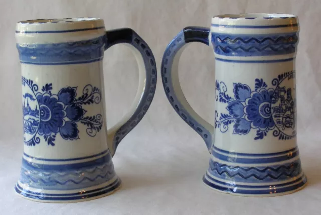 2 Tasses Vintage Bleues Delfts Holland Artois 2