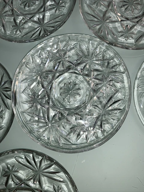 8 Hawkes? American Brilliant Cut Glass Plates 4 1/2” Wide Perfect 5
