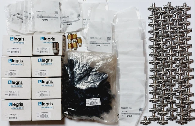 Pneumatique  Lot de 281 pièces : FESTO PARKER LEGRIS SMC Raccords accessoires