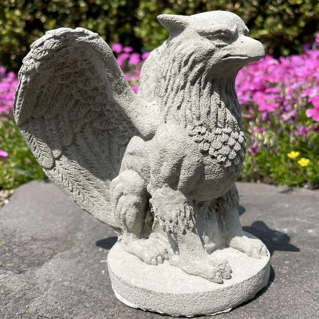 Concrete Griffin Garden Statue Outdoor Cement 6" Gargoyle Stone Lawn Ornament Concrete Griffin Garden Statue Outdoor Cement 6" Gargoyle Stone Lawn Ornament