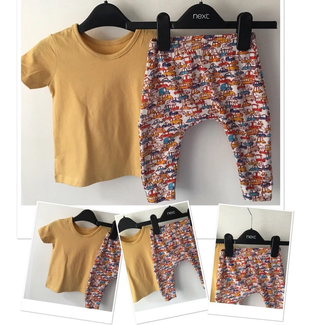 Next baby boys Car Theme Leggings Exc U & New F&F Cotton Top 6-9 Months