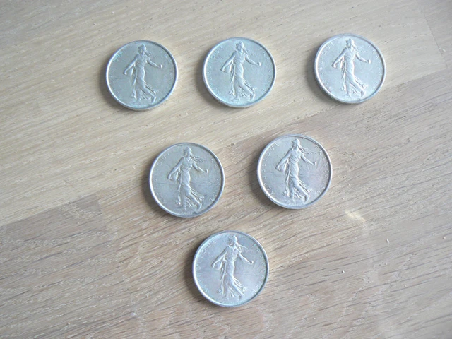 Lot de 10 pièces de 5 francs Semeuse, argent 1962 Paris F.340/6 fmd_376963 Modernes