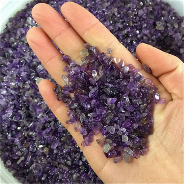 100g 5-10MM Natural Mini Amethyst Point Quartz Crystal Stone Rock Chips Healing