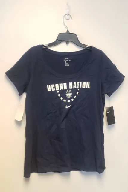Nike University Of Connecticut Uconn Nation Scoop Neck Shirt Large, Navy *New