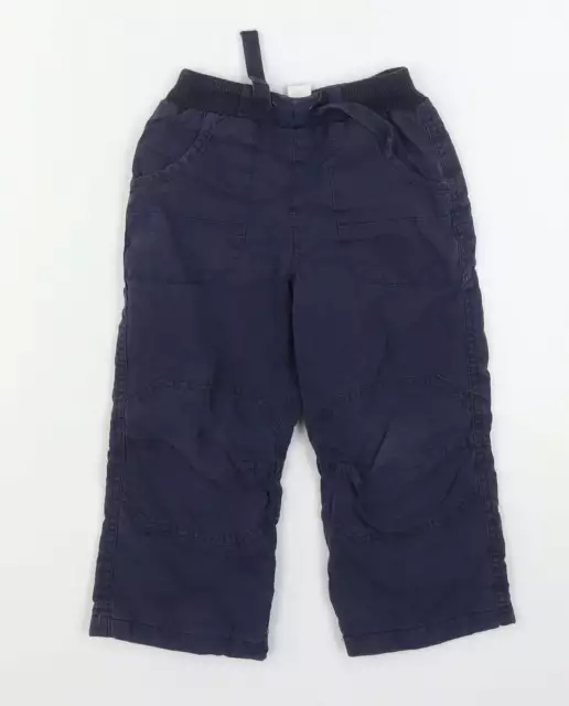 Dunnes Stores Boys Blue Cotton Cargo Trousers Size 18-24 Months Drawstring