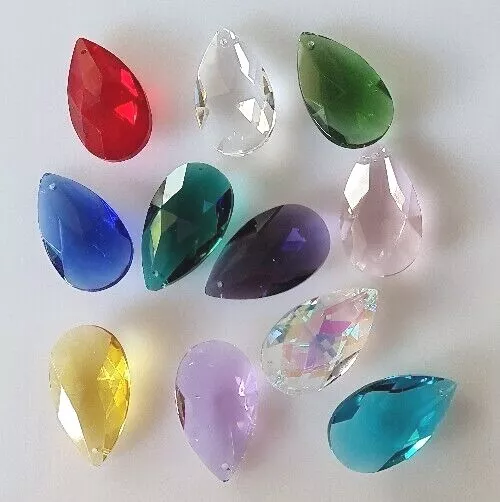 38mm Crystal Suncatcher Almond Teardrop pendant for craft jewelry chandelier x1