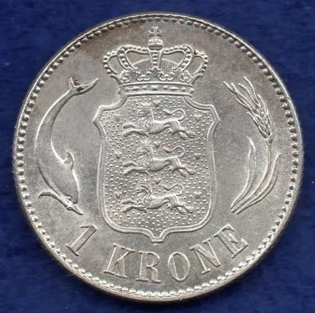 Denmark 1916 Silver 1 Kroner, High Grade (Ref. f0036) 2