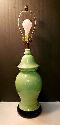 Vintage Ginger Jar Table Lamp Lime Green - Mid Century Chinese