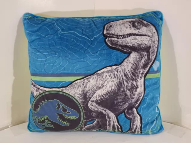 16 x 16 inch plush stuffed Jurassic Park T-Rex Dinosaur pillow, good condition