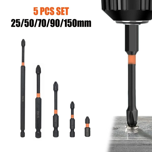 Punte cacciavite nero magnetico 3 pz/set accessori punta cacciavite a percussione