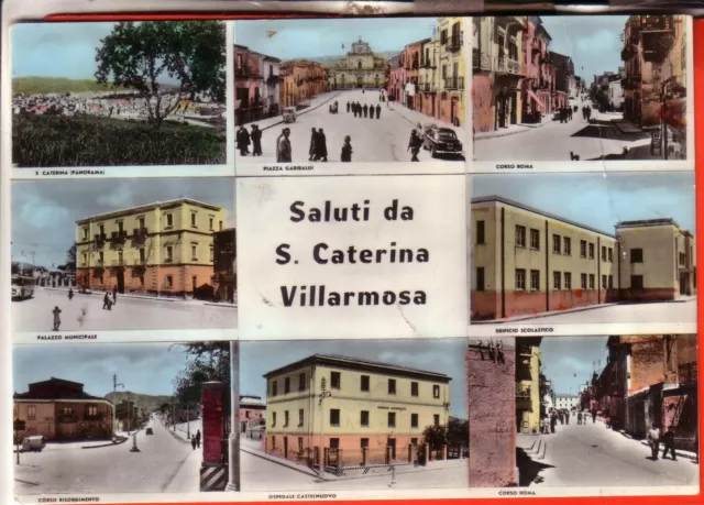 Cartolina  S. Caterina Villarmosa Acqu Viaggiata 1966 Saluti Vedutine  Occasione