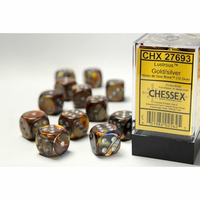 DADI CHESSEX Brillanti Bronzo 12d6 d6 Set Blocco Shiny OLIO OLEOSO GIALLO 27692 fuori pacchetto 