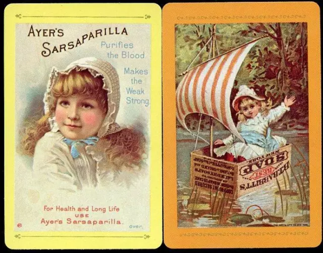 Vintage Swap Cards Advertising Soap And Sarsaparilla  New Condition