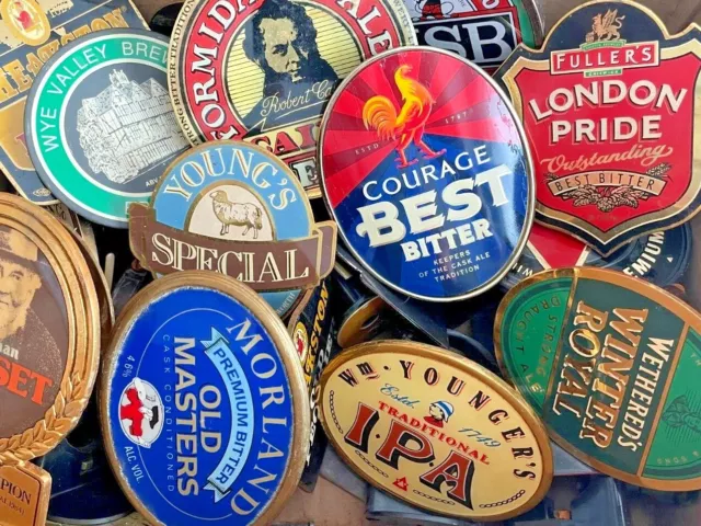 Various Used Metal Pump Clips / Badges - Bitter Ale Beer Lager Pub Home Bar