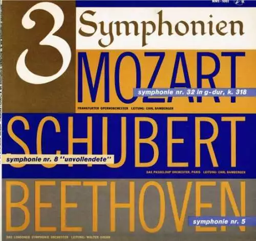 Mozart*, Schubert*, Beethoven* - 3 Symphon LP Comp Mono Vinyl Sch