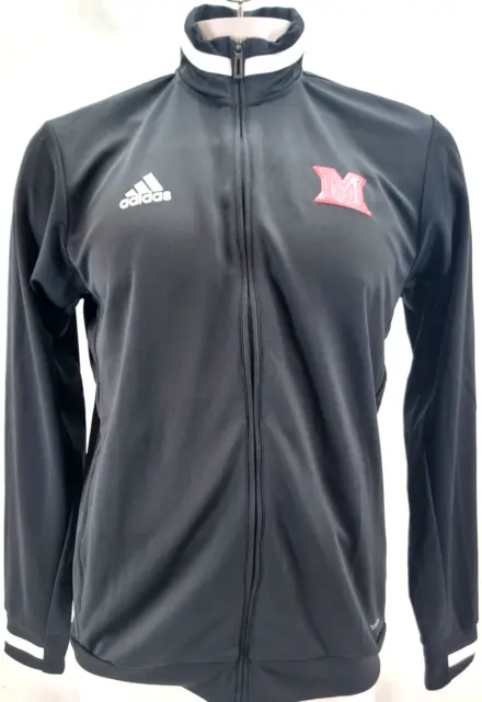 NEW Miami University Redhawks Black Adidas Full Zip Track Jacket Mens L