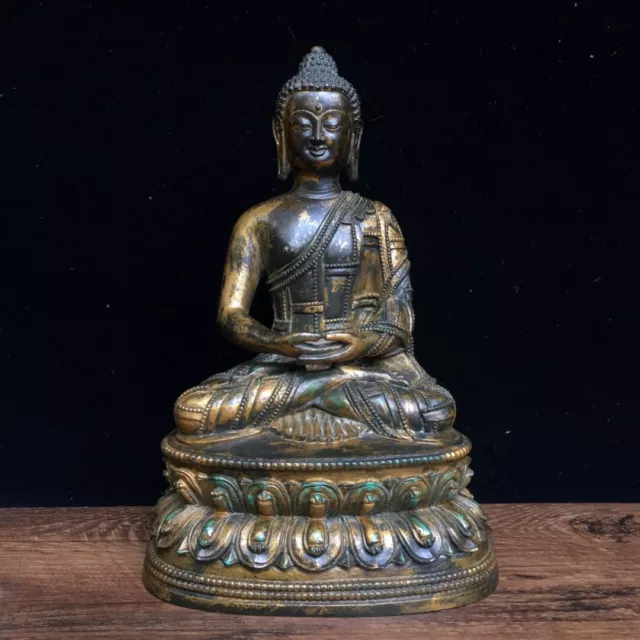 Chinese Exquisite Handmade Bronze gilt Buddha statue