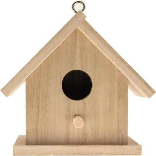 Stafil 12x12x9cm Madera Desnuda Mini Casa para Pájaros 8630-70