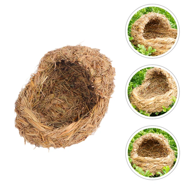 1pc Lit suspendu Hamster Lit petits animaux Cabane en paille tissée