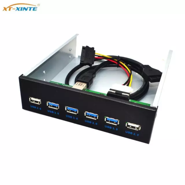 XT-XINTE 19Pin to USB 3.0 Hub Connector 4Ports USB3.0 PC Front Panel Bracket New
