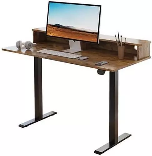 45" 2 Drawers Adjustable Height Desk Office Electric Standing Desk