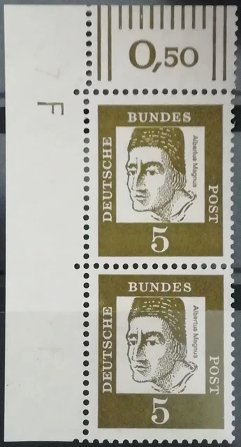 BUND BEDEUTENDE DEUTSCHE NR. 349 y ** SEITENRAND MIT FN 8
