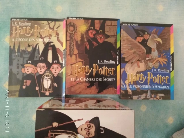 COFFRET HARRY POTTER 3 Premiers Tomes (Edition Folio Junior, 2000) EUR