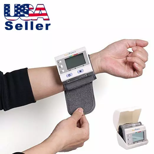 Automatic Wrist High Blood Pressure Monitor BP Cuff Machine Heart Rate Gauge Kit