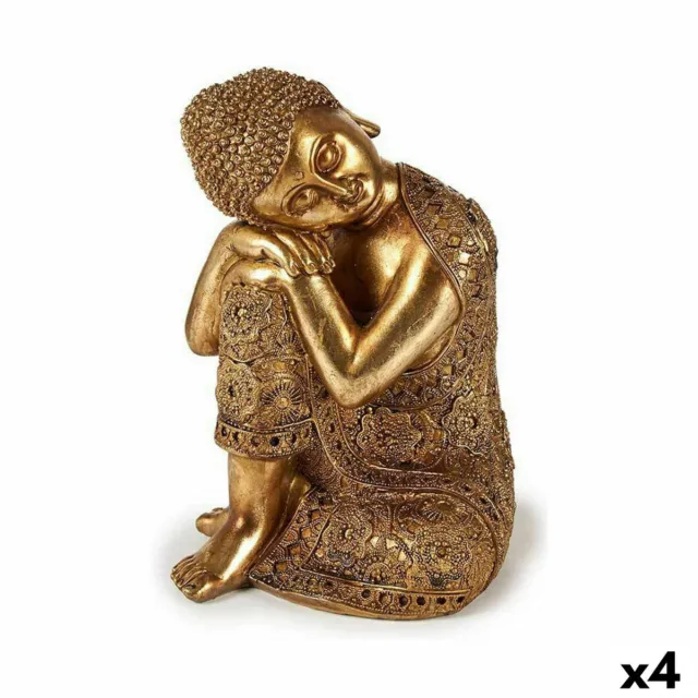 Figura Decorativa Buda Sentado Dorado 20 x 30 x 20 cm [4 Unidades]