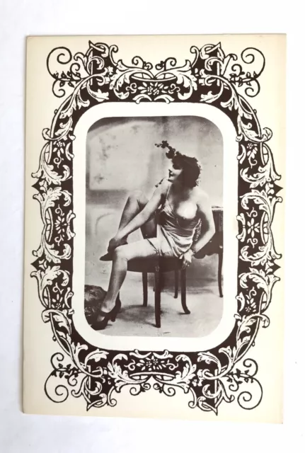 OLD VINTAGE 1900 POSTCARD REPRODUCTION  RISQUÉ FRENCH WOMAN in Lingerie  60’s.