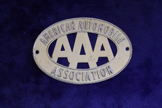 Vintage AAA American Automobile Assoc. License Plate Topper Sign Accessory Badge Vintage AAA American Automobile Assoc. License Plate Topper Sign Accessory Badge