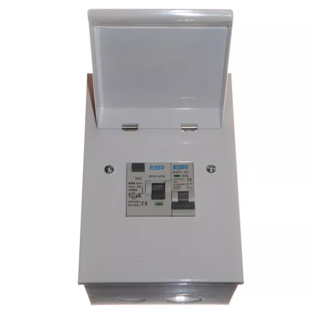 Unidad de consumo de ducha 50 amperios tipo B MCB interruptor de circuito con 63A 30mA metal RCD