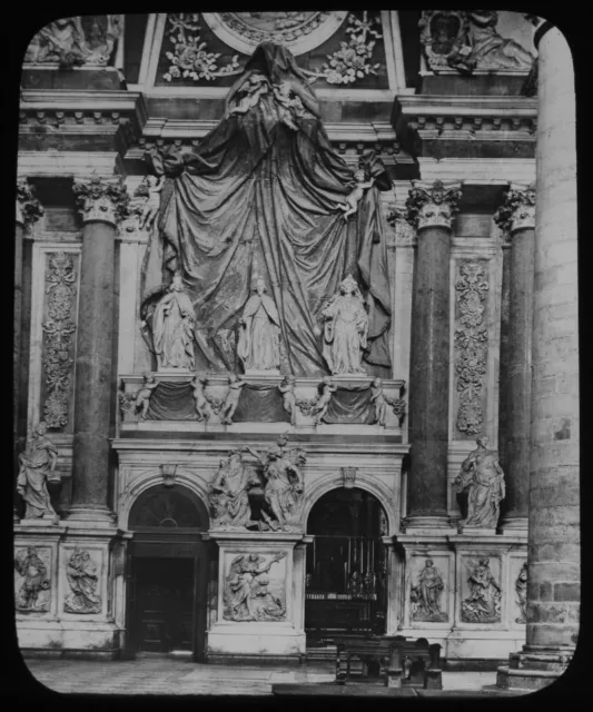 ANTIQUE Magic Lantern Slide VENICE DOGES TOMB C1890 OLD PHOTO VENEZIA ITALY