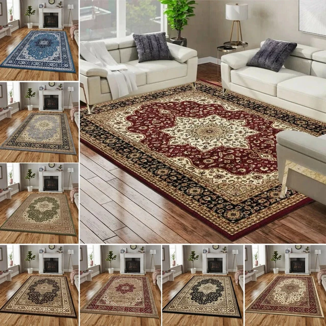 HEAVY CARPET VINTAGE Traditional Large Non Slip Bedroom Living Room ...