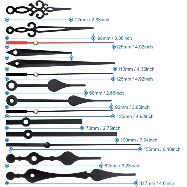 22 Piezas Kit de sustitución para el mecanismo de movimiento de reloj bricolaje 3