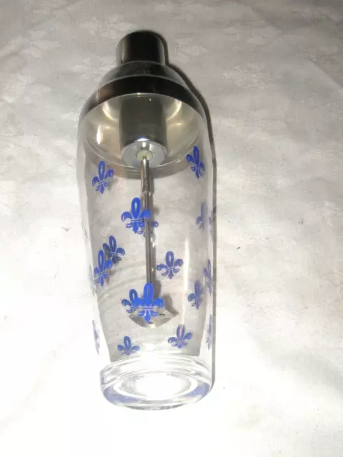 A Vintage Retro Battery Operated Pyro Ceramic Fleur De Lis Glass Cocktail Mixer 2