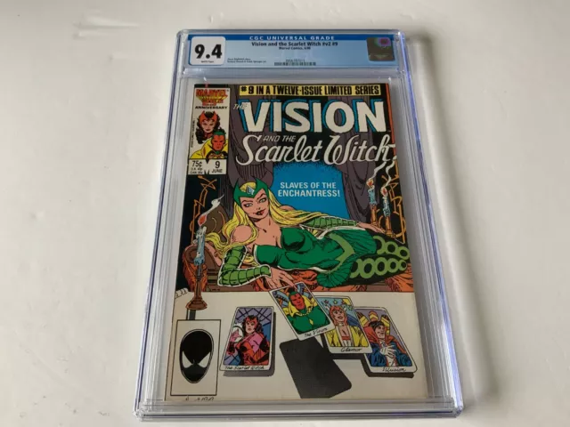 Vision And Scarlet Witch V2 9 Cgc 9.4 White Pages Enchantress Marvel Comic 1986
