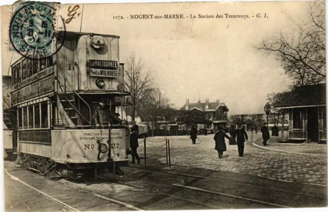 CPA AK PARIS NOGENT-sur-MARNE La Station des Tramways (676137)