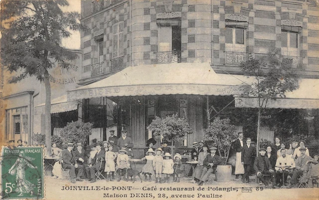Cpa 94 Joinville Le Pont Cafe Restaurant Polangis House Denis
