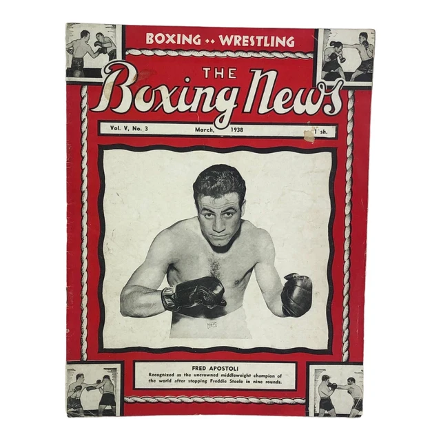 Vintage The Boxing News Magazine Fred Apostoli Jack Fox Fred Steele March 1938