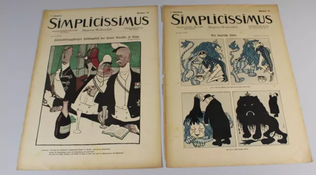 C8/ SIMPLICISSIMUS 7. Jhg.  , wohl 1902 - 2  Grafiken , der bayerische Löwe /101