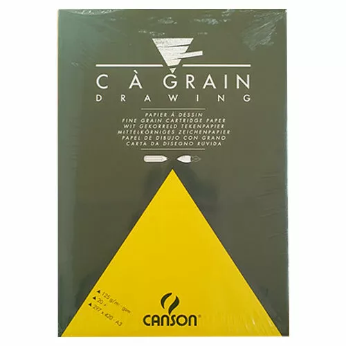 3 Blöcke Canson  Zeichenpapier naturweiß mit je 20 Blatt - 125 g/qm DIN A3