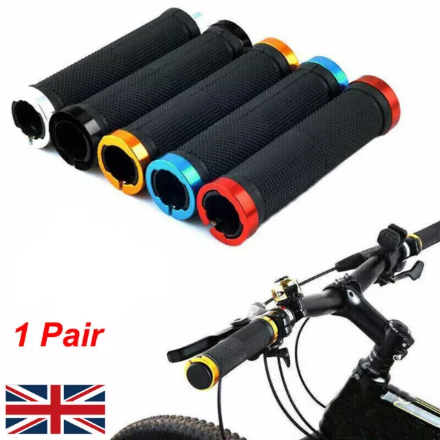 Double Lock On Locking Bmx Mtb Mountain Bike Cycle Bicycle Handle Bar Grips