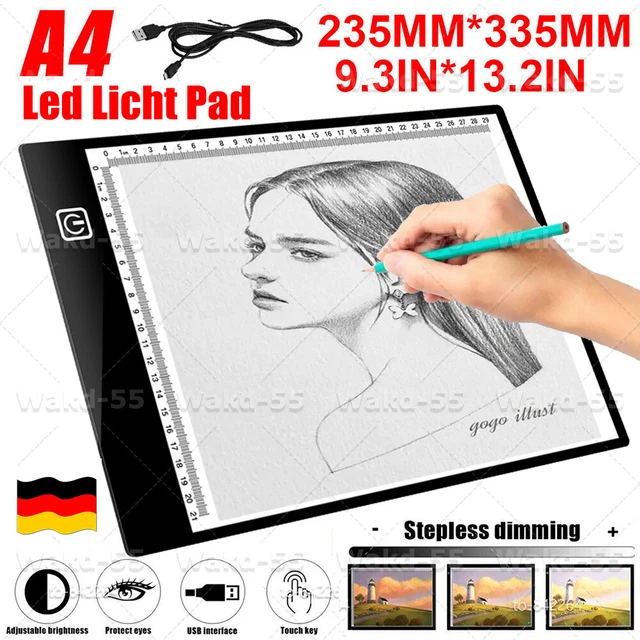 A3 LED Leuchttisch Zeichenbrett - Dimmbarer Lichtkasten Mit USB Für Zeichnen & Animation